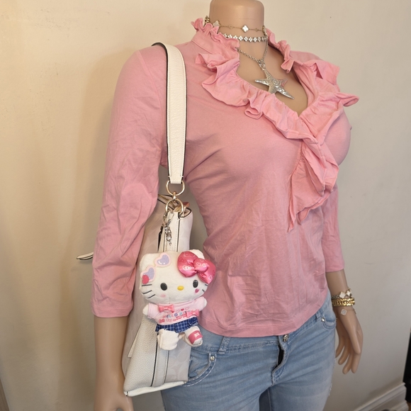 ☆Chaps Pink Ruffled Blouse☆ - Picture 2 of 3